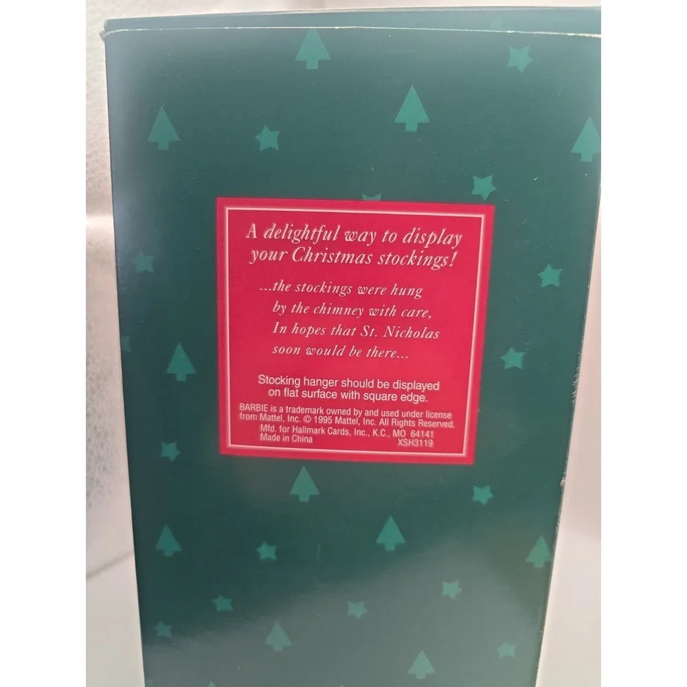 Hallmark Happy Holidays Barbie 1995 Stocking Hanger